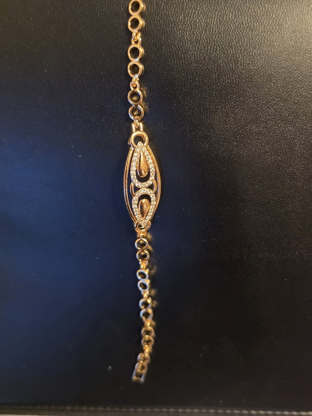 Gold Tone Pavé Accent Bracelet